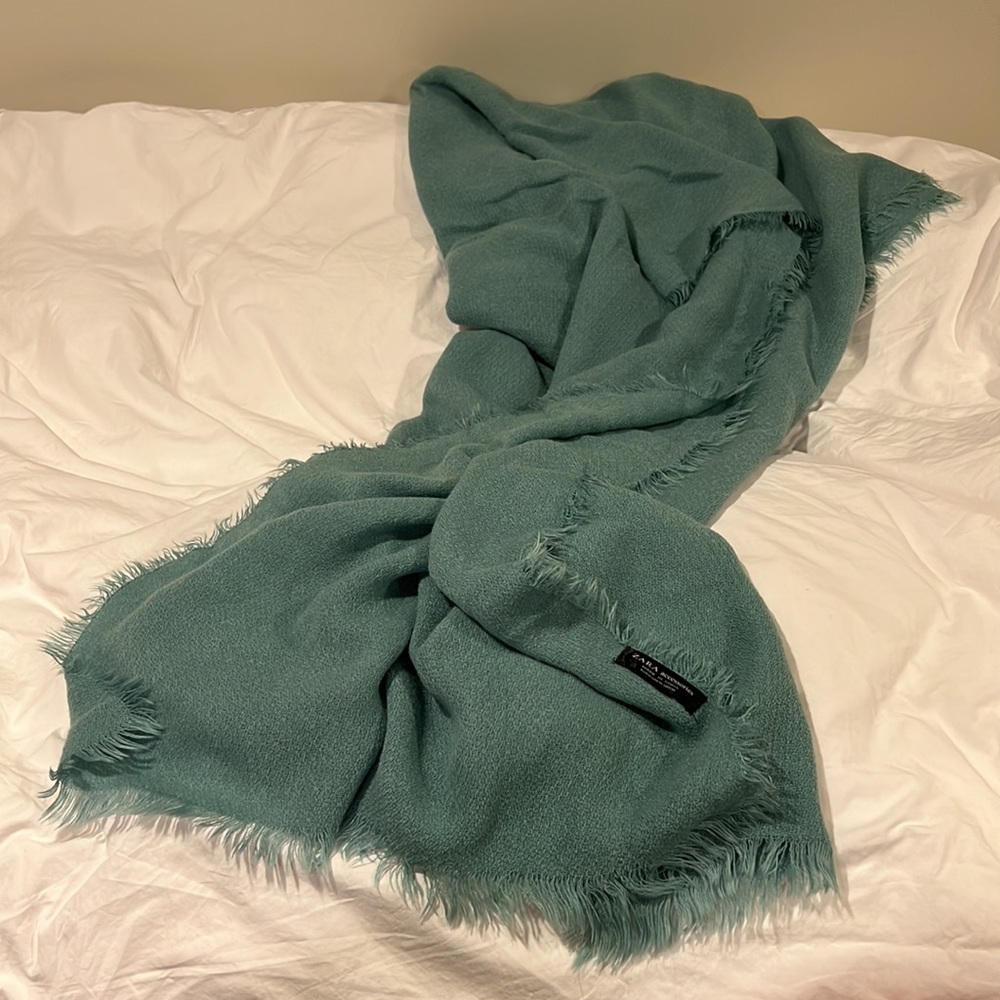 Zara wrap soft teal color 39” x 80”